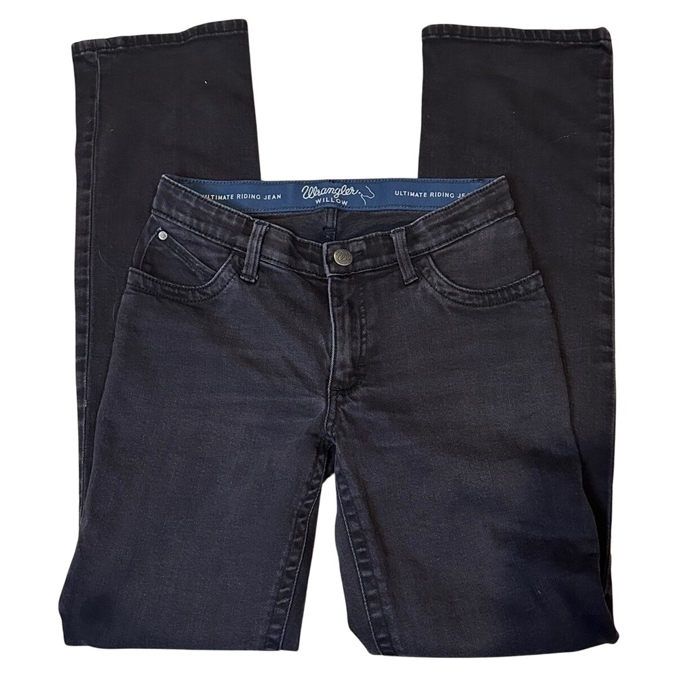 Wrangler Willow Ultimate Riding Jean Womens 29 Faded Black Bootcut Stretch Denim